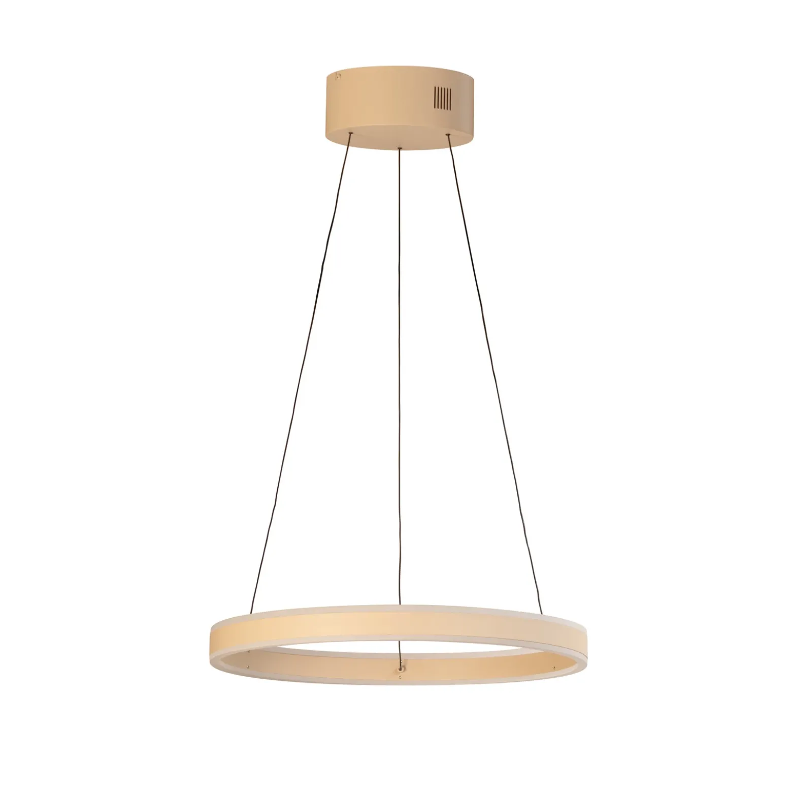 Lámpara colgante LED Silvio, Ø 50 cm, color arena, metal, CCT,