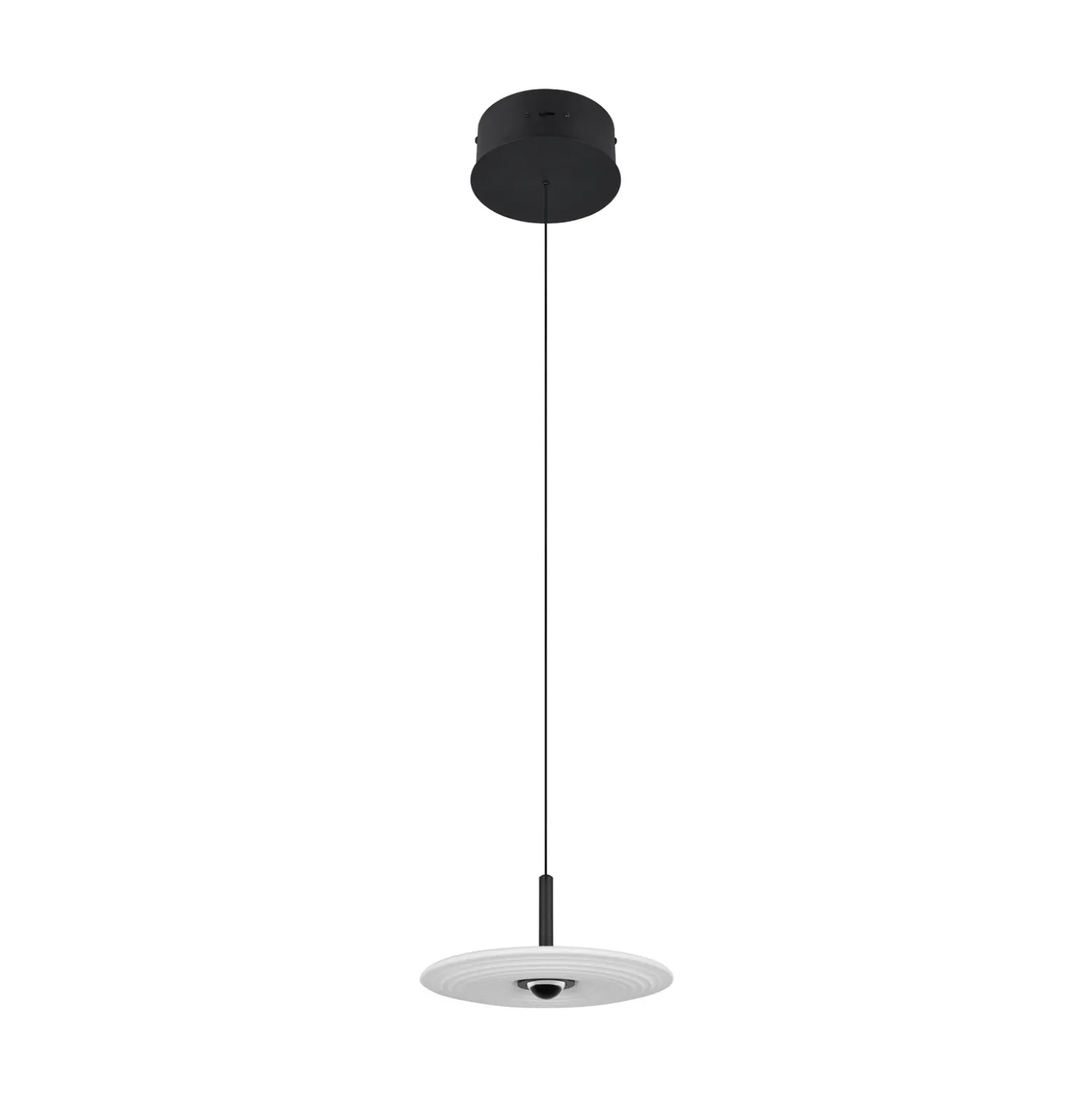 Lámpara colgante LED Sirena, blanca, Ø 20 cm, cristal, CCT