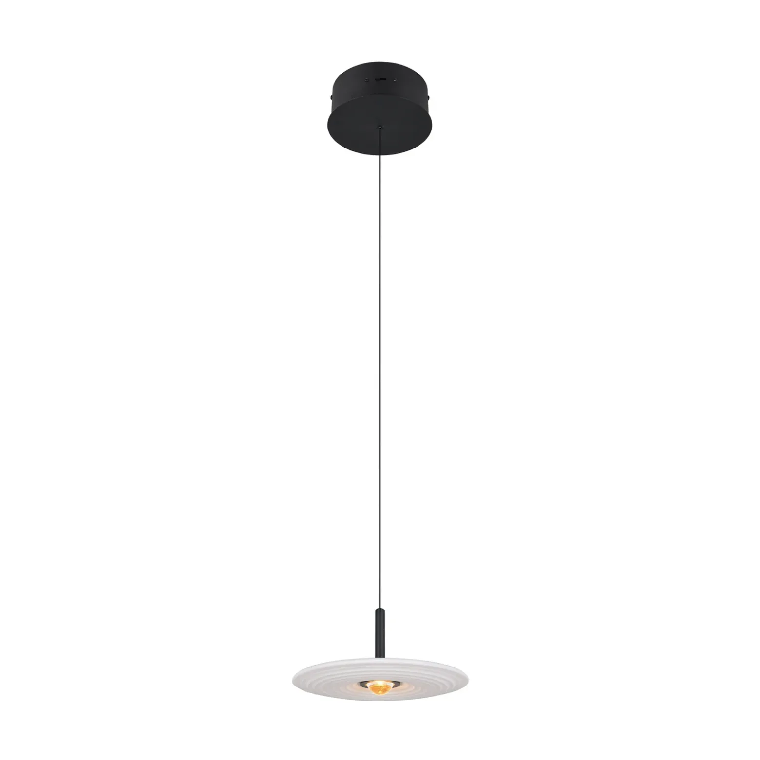 Lámpara colgante LED Sirena, blanca, Ø 20 cm, cristal, CCT