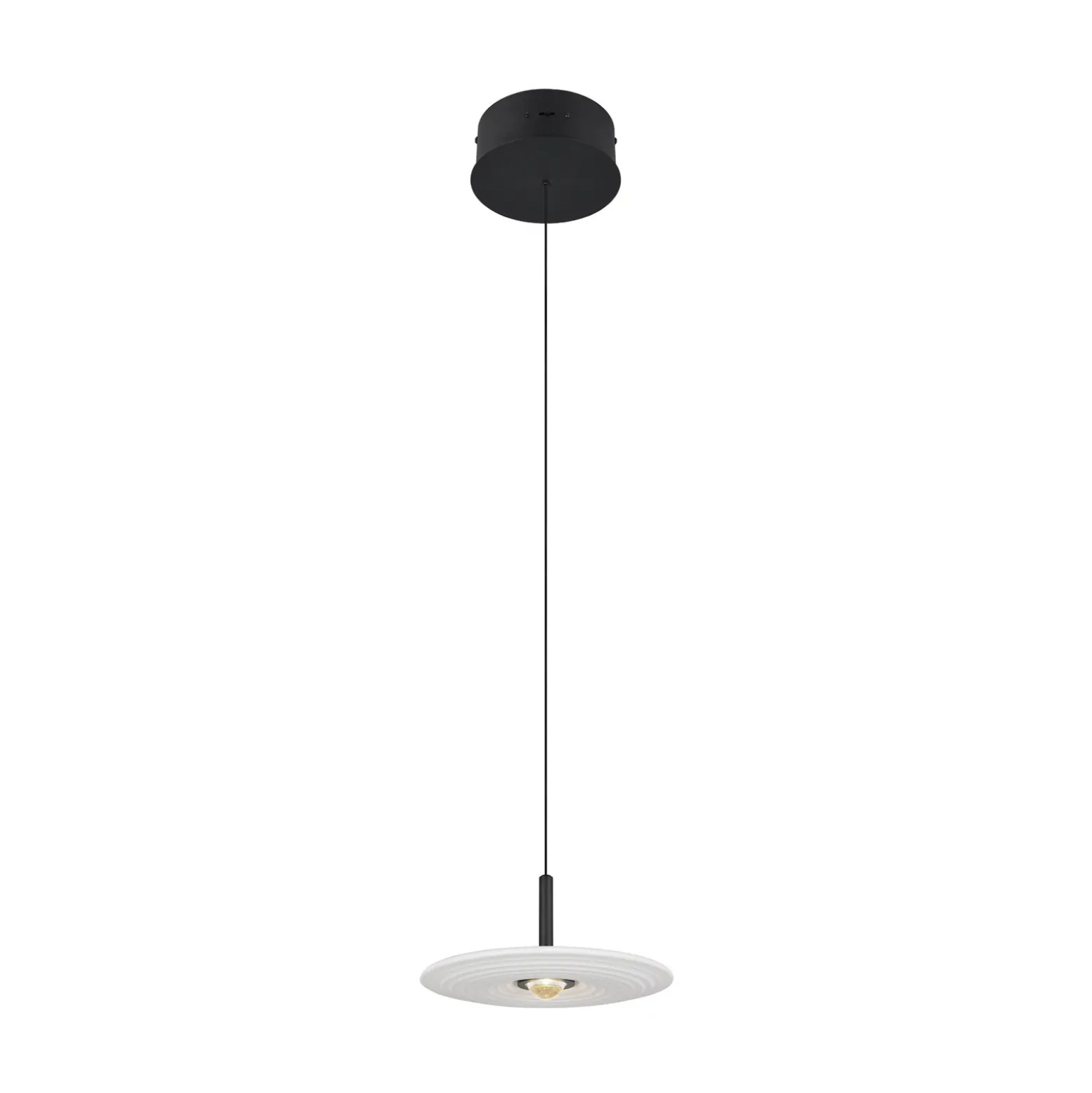 Lámpara colgante LED Sirena, blanca, Ø 20 cm, cristal, CCT