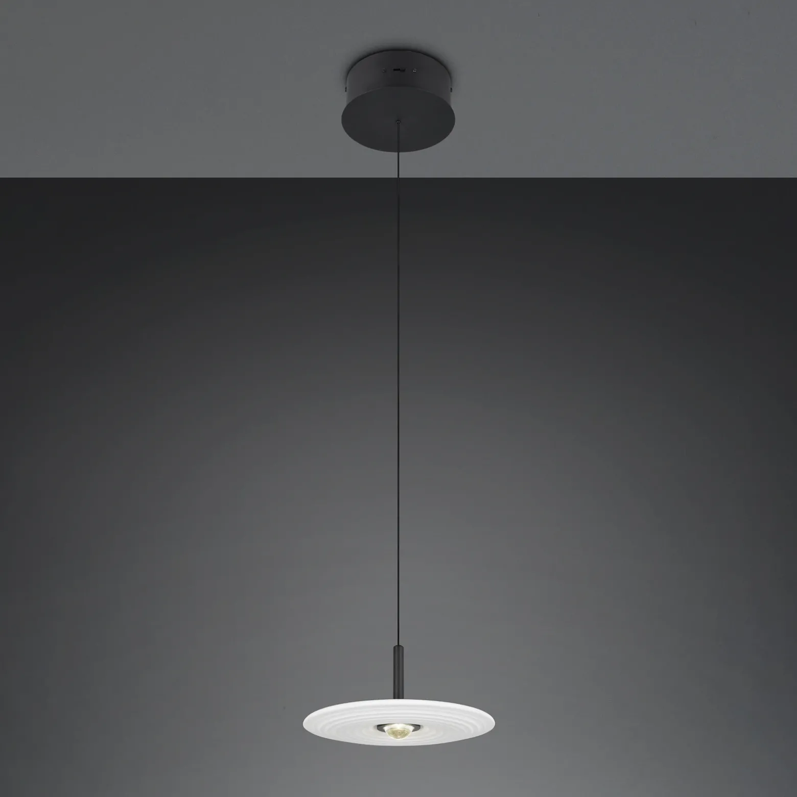 Lámpara colgante LED Sirena, blanca, Ø 20 cm, cristal, CCT
