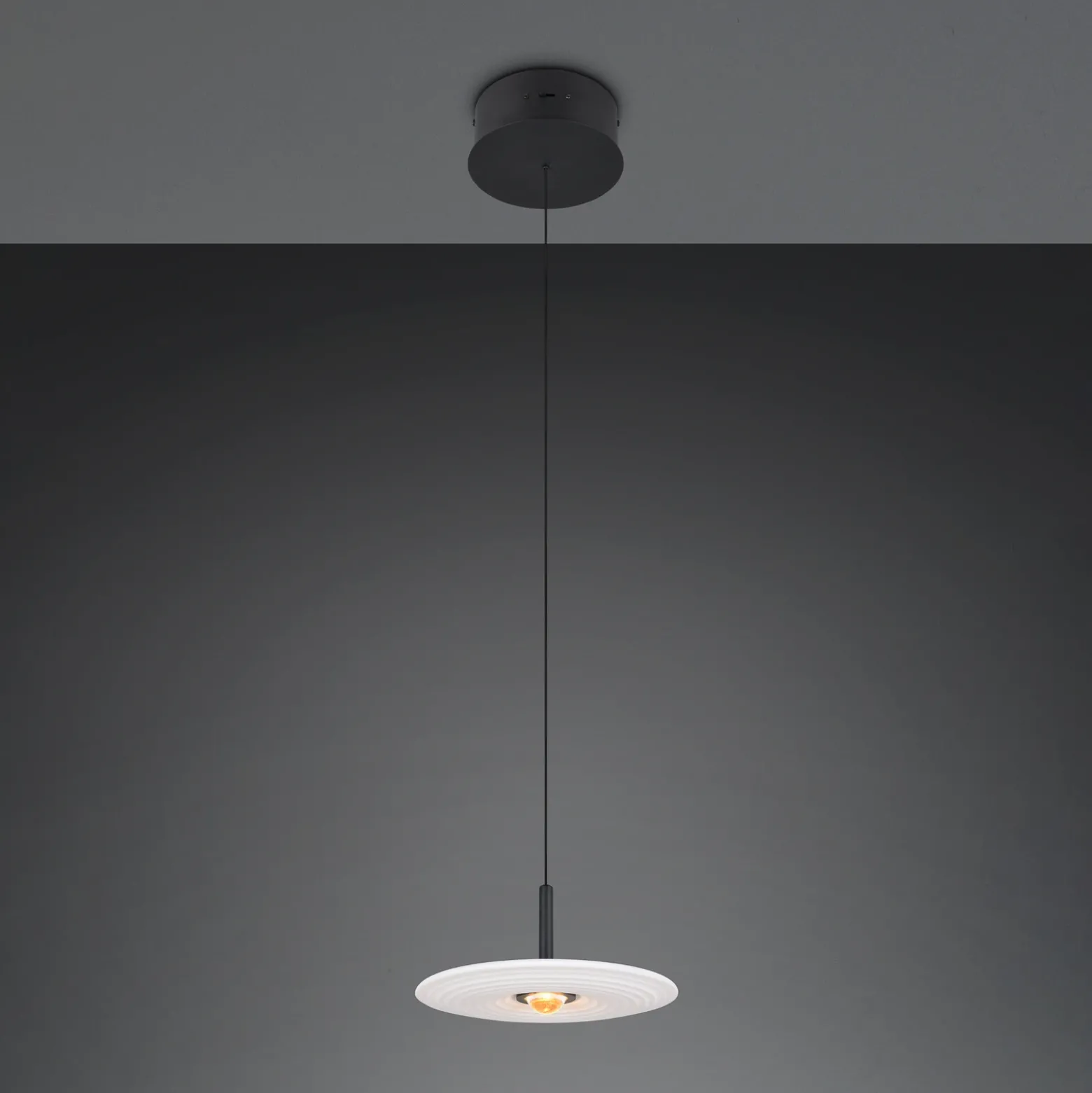 Lámpara colgante LED Sirena, blanca, Ø 20 cm, cristal, CCT