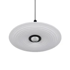 Lámpara colgante LED Sirena, blanca, Ø 20 cm, cristal, CCT