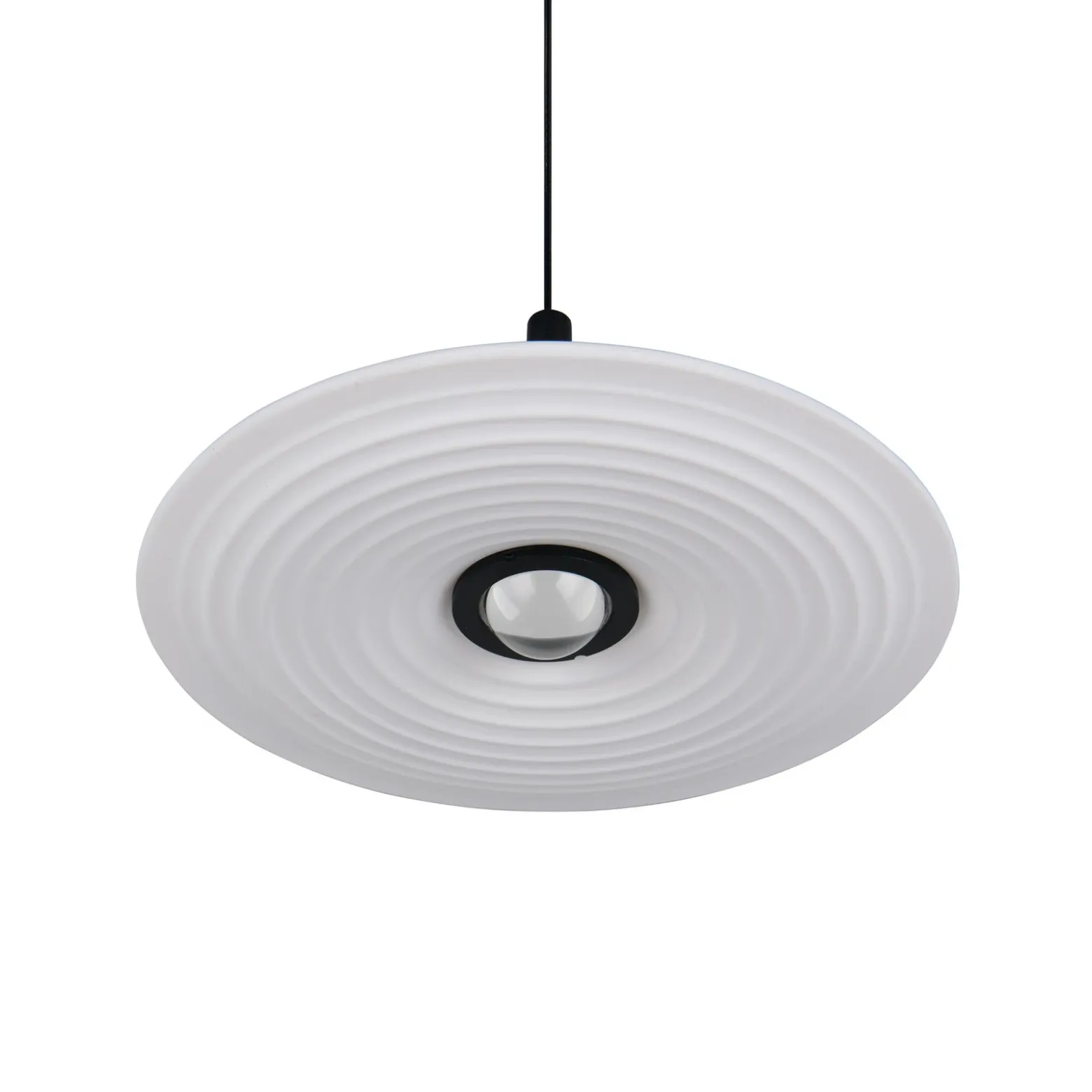 Lámpara colgante LED Sirena, blanca, Ø 20 cm, cristal, CCT