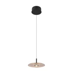 Lámpara colgante LED Sirena, negro/ámbar, Ø 20 cm, cristal, CCT