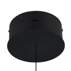 Lámpara colgante LED Sirena, negro/ámbar, Ø 20 cm, cristal, CCT