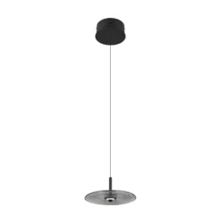 Lámpara colgante LED Sirena, negro/gris ahumado, Ø 20 cm, cristal, CCT
