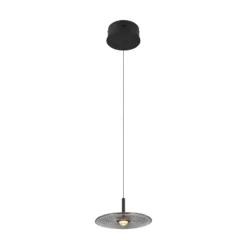 Lámpara colgante LED Sirena, negro/gris ahumado, Ø 20 cm, cristal, CCT