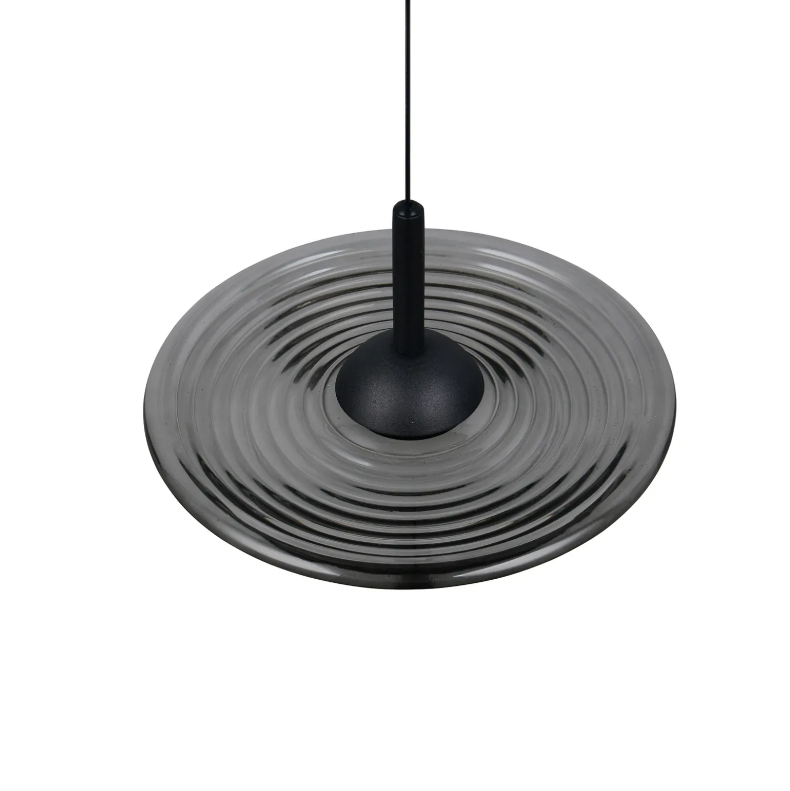 Lámpara colgante LED Sirena, negro/gris ahumado, Ø 20 cm, cristal, CCT