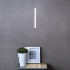 Lámpara colgante LED Slim, blanca, aluminio, 2700 K