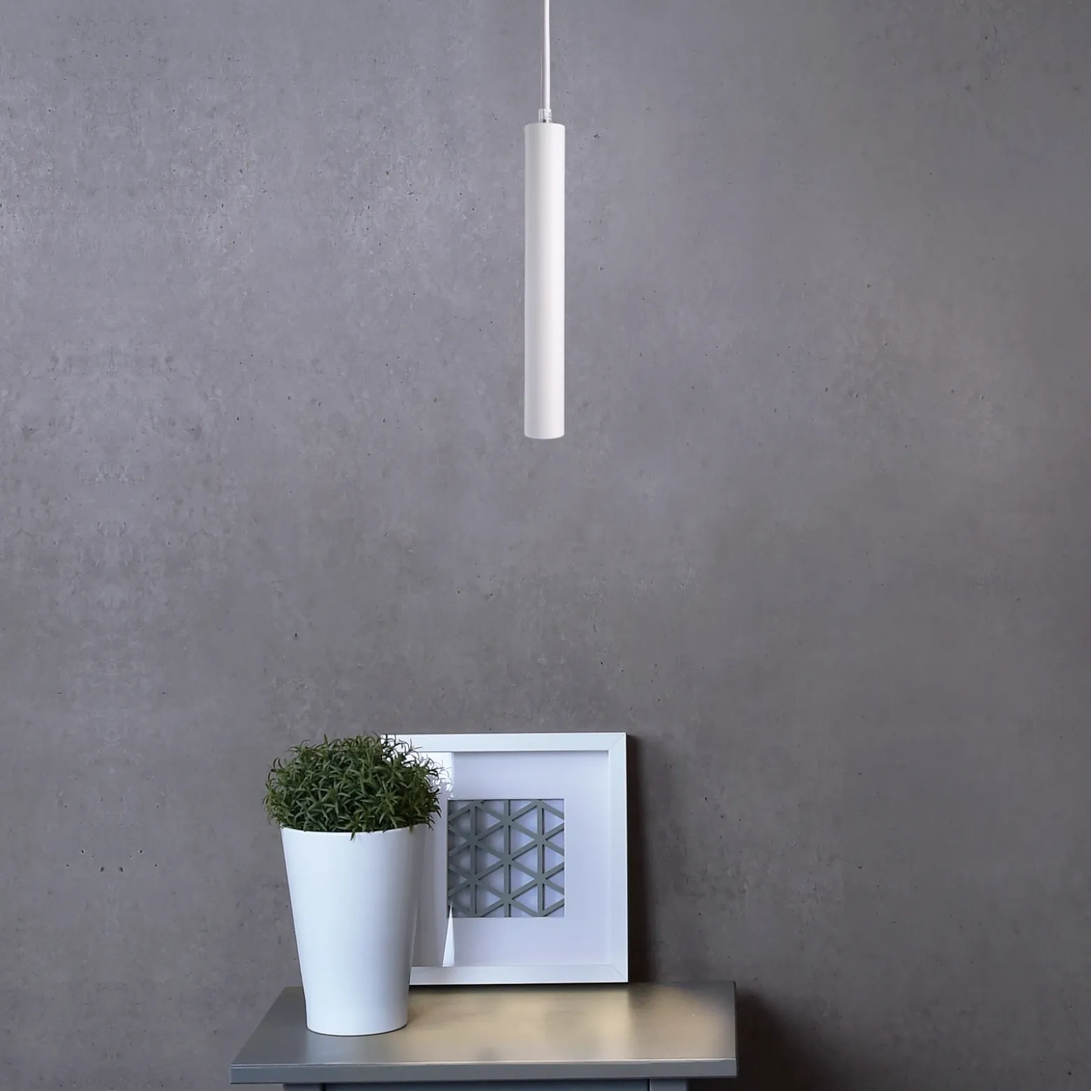 Lámpara colgante LED Slim, blanca, aluminio, 2700 K