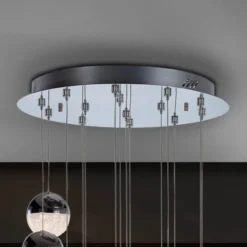 Lámpara colgante LED Sphere 14 luces cromo app