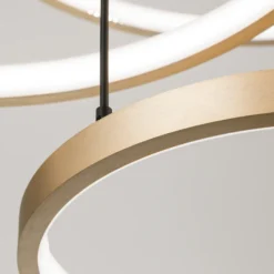 Lámpara colgante LED Sphere, 3 luces, negro/oro