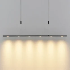 Lámpara colgante LED Stakato de Lucande, 120 cm, 6 luces, atenuable