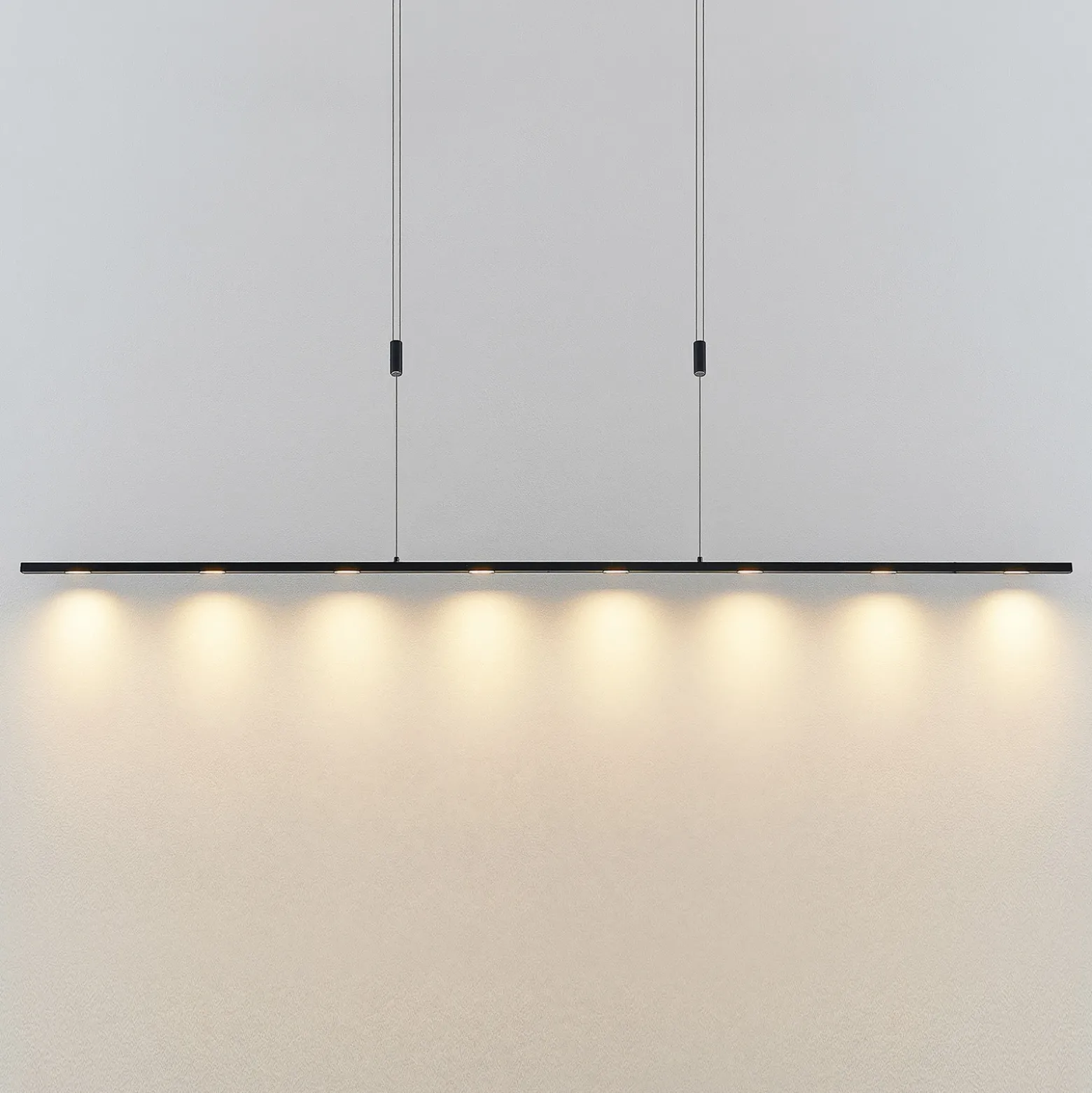 Lámpara colgante LED Stakato de Lucande, 180 cm, 8 luces, atenuable