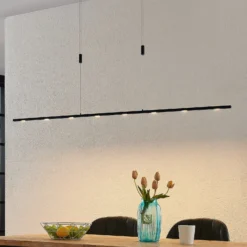 Lámpara colgante LED Stakato de Lucande, 180 cm, 8 luces, atenuable