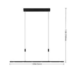 Lámpara colgante LED Stakato de Lucande, 120 cm, 6 luces, atenuable
