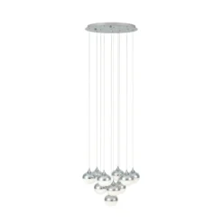 Lámpara colgante LED «Stars of Light» de Mioglia, cromada, Ø 58 cm, 10 luces.