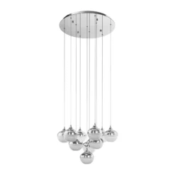 Lámpara colgante LED «Stars of Light» de Mioglia, cromada, Ø 58 cm, 10 luces.