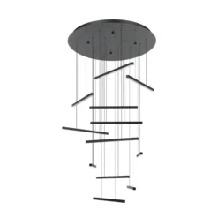 Lámpara colgante LED Stars of Light Lindoza, negra, 44 cm, 12 luces