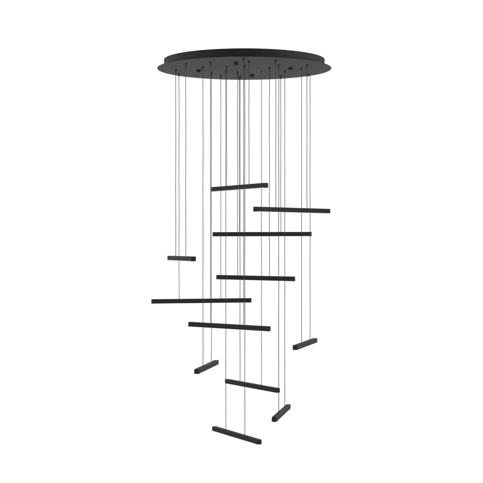 Lámpara colgante LED Stars of Light Lindoza, negra, 44 cm, 12 luces