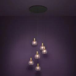Lámpara colgante LED Stars of Light Terque, latón, Ø 54 cm, 6 luces