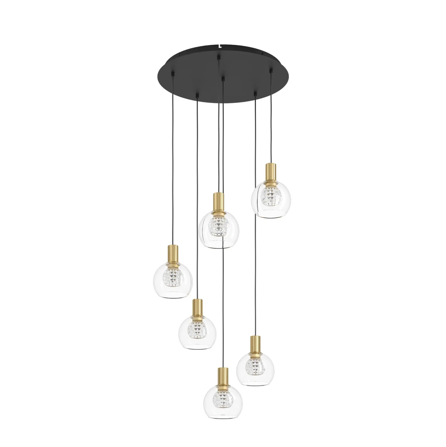 Lámpara colgante LED Stars of Light Terque, latón, Ø 54 cm, 6 luces