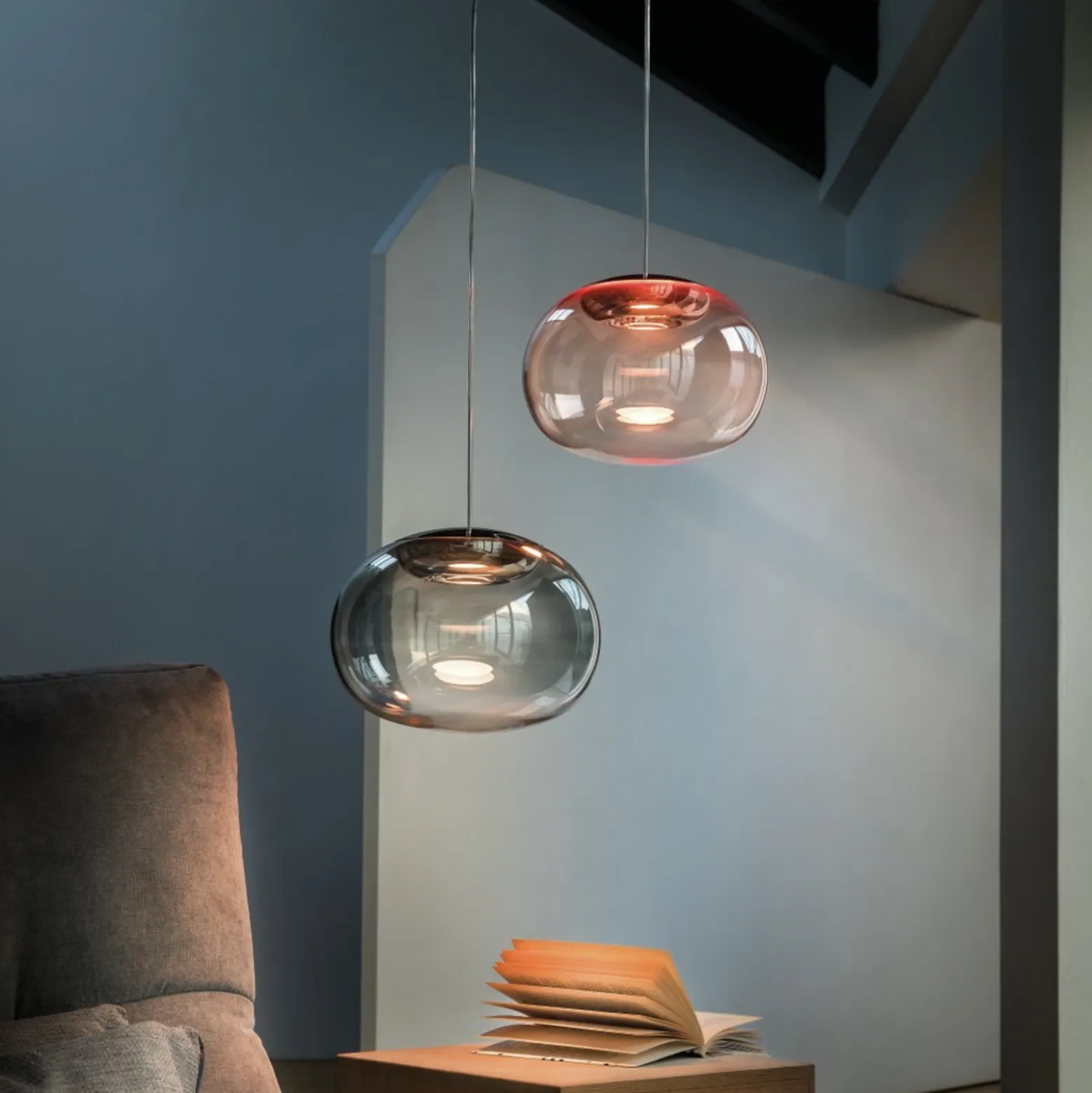Lámpara colgante LED Stilnovo La Mariée cobre/blanco