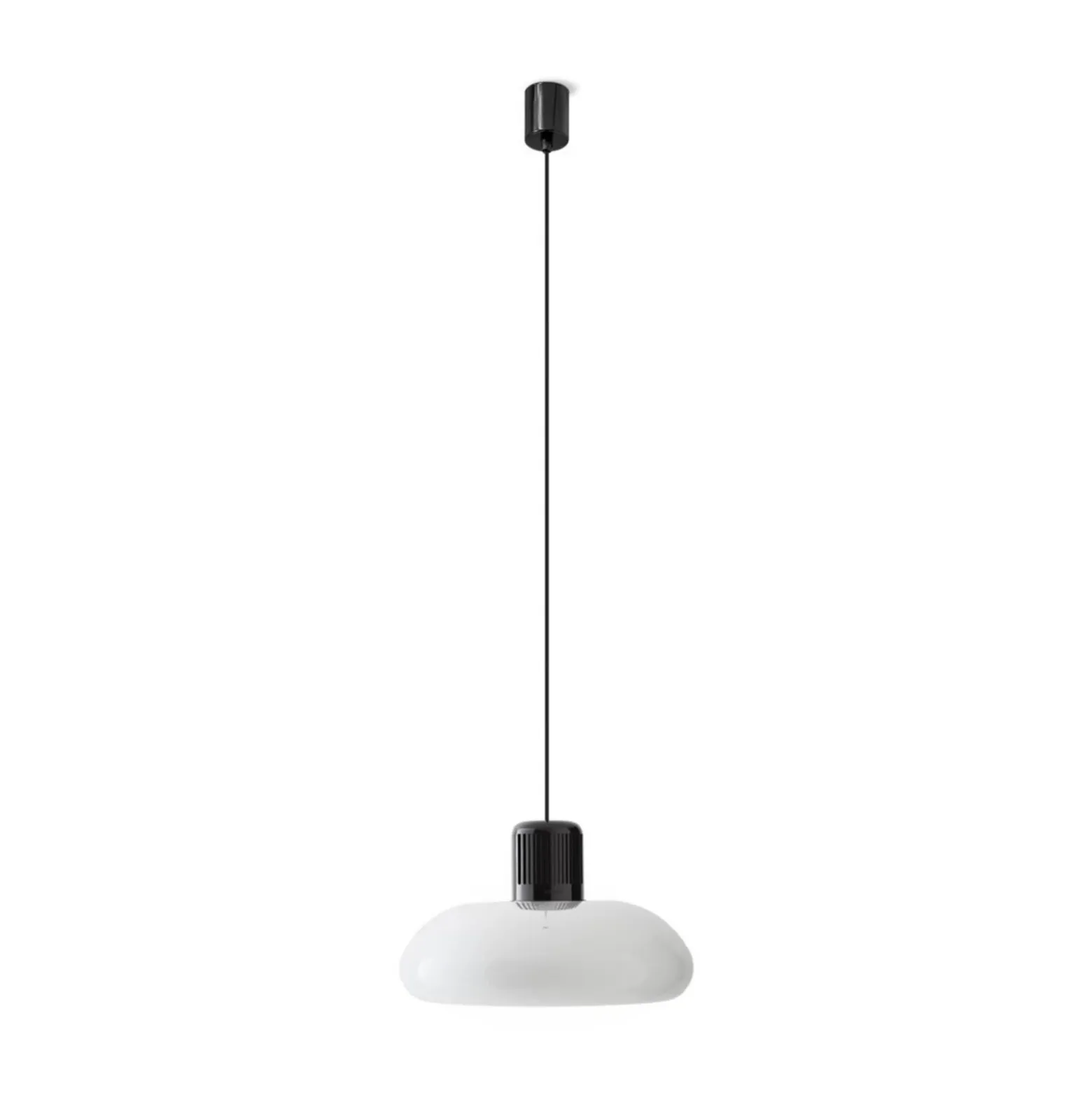 Lámpara colgante LED Stilnovo Trepiù, blanco/negro, Ø 40 cm