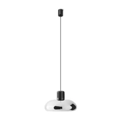 Lámpara colgante LED Stilnovo Trepiù, color cromo/negro, Ø 40 cm
