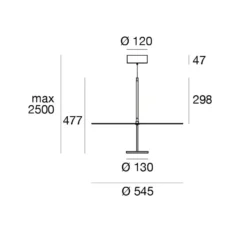 lámpara colgante LED Stilo_P, negra, Ø 55 cm, IP40