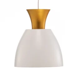 Lámpara colgante LED Studio Line 51277, blanco/latón, Ø 20 cm