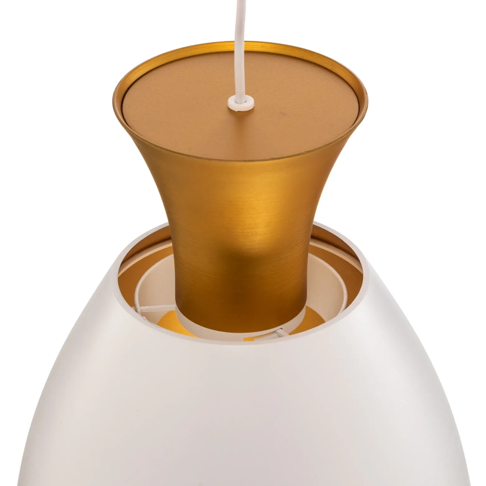 Lámpara colgante LED Studio Line 51277, blanco/latón, Ø 20 cm