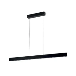 Lámpara colgante LED Tara, negra, longitud 120 cm, aluminio/acero