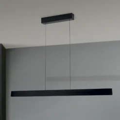 Lámpara colgante LED Tara, negra, longitud 120 cm, aluminio/acero