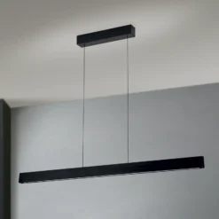 Lámpara colgante LED Tara, negra, longitud 120 cm, aluminio/acero