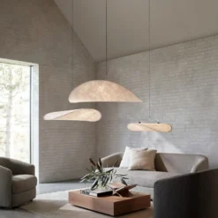Lámpara colgante LED Tense de New Works, Ø 70 cm, blanca