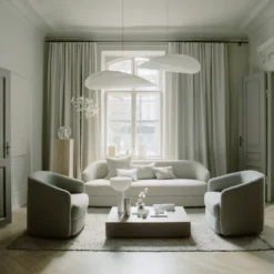Lámpara colgante LED Tense de New Works, Ø 120 cm, blanca