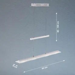 Lámpara colgante LED Tenso, níquel, 64 cm, metal, CCT, atenuador