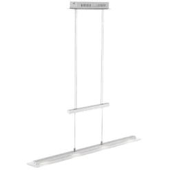 Lámpara colgante LED Tenso, níquel, 64 cm, metal, CCT, atenuador