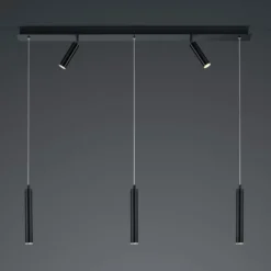 Lámpara colgante LED Tom, 5 luces, negro