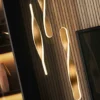 Lámpara colgante LED Twist, 3 luces Aluminio, metal, acrílico, color dorado