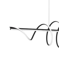Lámpara colgante LED Twist, plástico negro, 30 W, longitud 110 cm