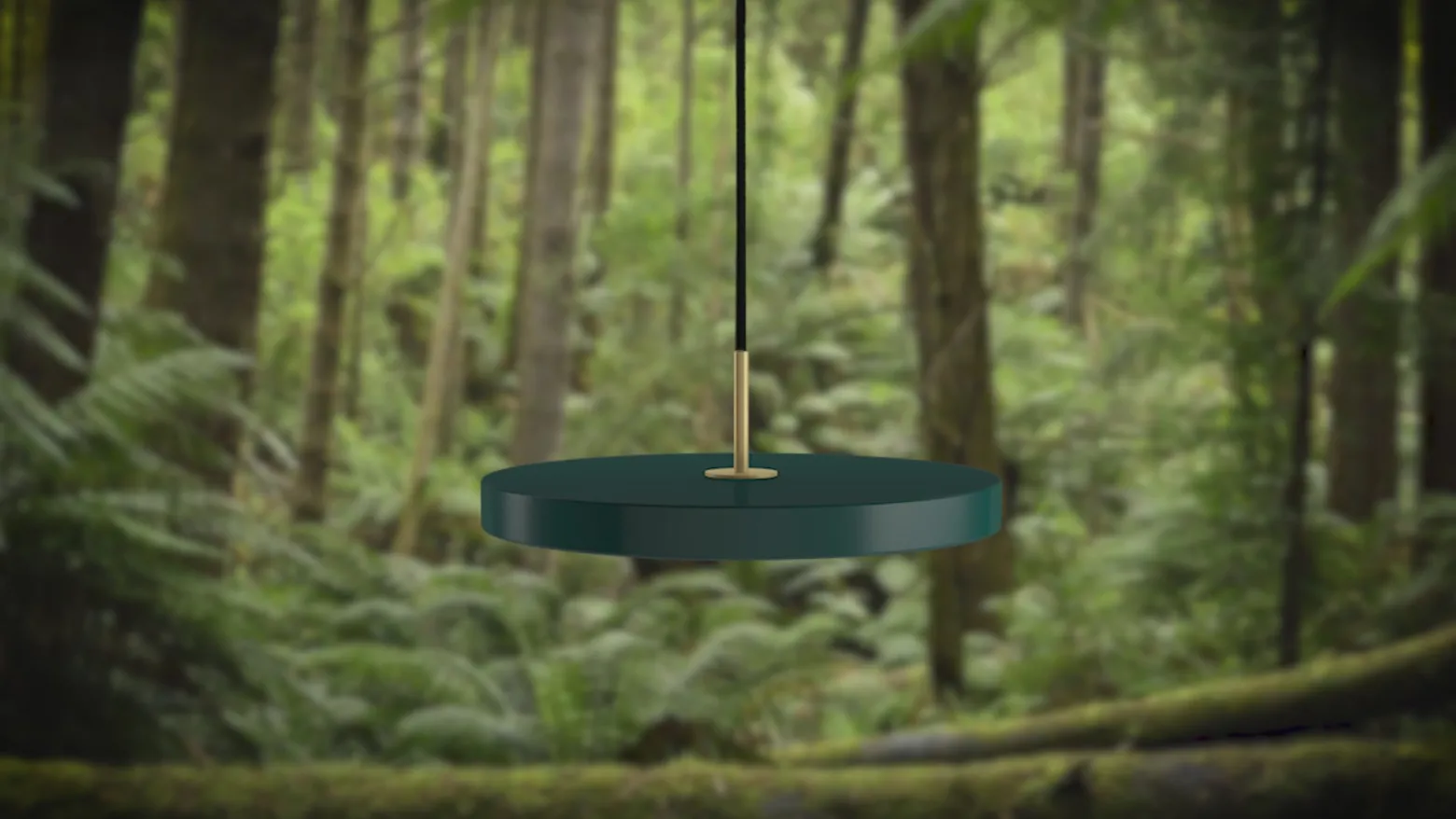 Lámpara colgante LED UMAGE Asteria Mini, antracita/latón Ø 31 cm