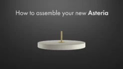 Lámpara colgante LED UMAGE Asteria Mini, blanco perla/latón, Ø 31 cm