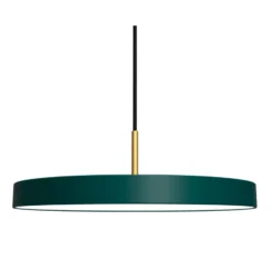 Lámpara colgante LED UMAGE Asteria Medium, verde/latón, Ø 43 cm