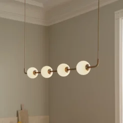 Lámpara colgante LED UMAGE Audrey LINEAR, latón, 118 cm, 4 luces.