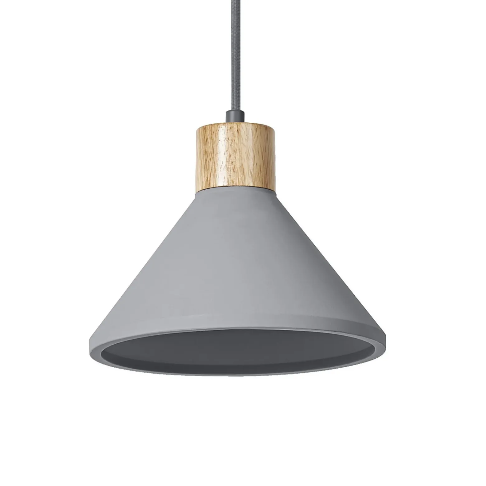 Lámpara colgante LEDVANCE Concrete Wood, Ø 22 cm, hormigón, gris