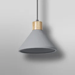Lámpara colgante LEDVANCE Concrete Wood, Ø 22 cm, hormigón, gris