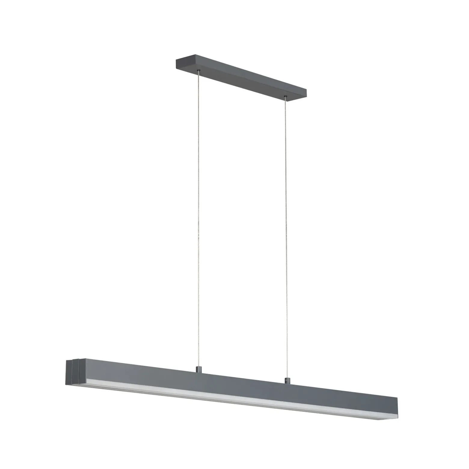 Lámpara colgante LED Vayana, gris, longitud 189 cm, regulador táctil CCT